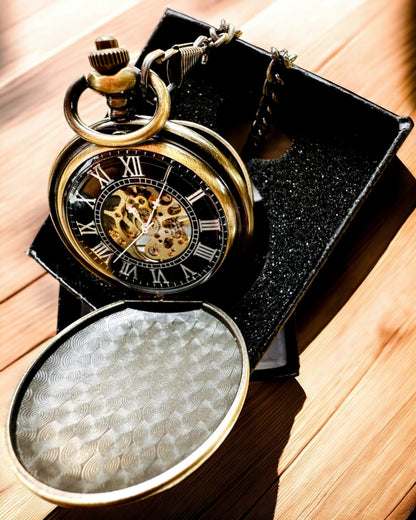 Klassieke zakhorloge "Vintage Elegance", kleur goud, mogelijkheid tot personalisatie met gravure