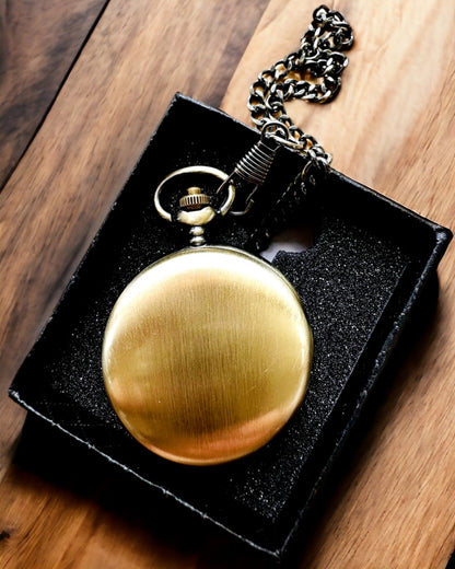 Klassieke zakhorloge "Vintage Elegance", kleur goud, mogelijkheid tot personalisatie met gravure