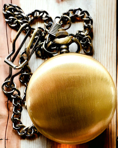 Klassieke zakhorloge "Vintage Elegance", kleur goud, mogelijkheid tot personalisatie met gravure