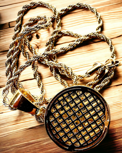 Glamour Stijl Kompas Hanger Ketting met Zirkonia voor Vrouwen en Mannen - gouden kleur, gravure
