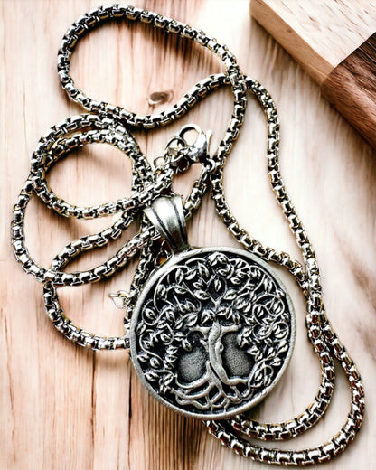 Amulet van de Boom des Levens met Gravure Optie - ketting "Vitaliteit van de Natuur", personalisatie