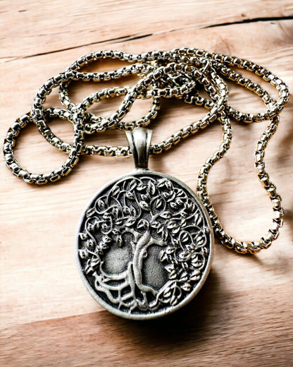 Amulet van de Boom des Levens met Gravure Optie - ketting "Vitaliteit van de Natuur", personalisatie