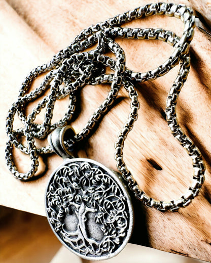 Amulet van de Boom des Levens met Gravure Optie - ketting "Vitaliteit van de Natuur", personalisatie
