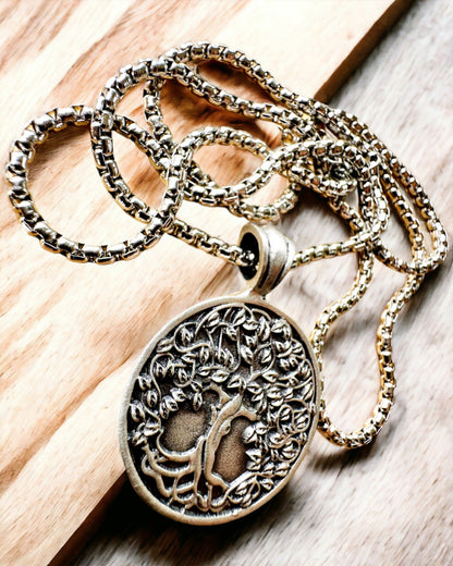 Amulet van de Boom des Levens met Gravure Optie - ketting "Vitaliteit van de Natuur", personalisatie