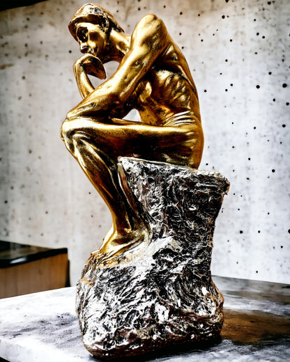 Gouden Denker - Beeldje van hars, personalisatie met gravure