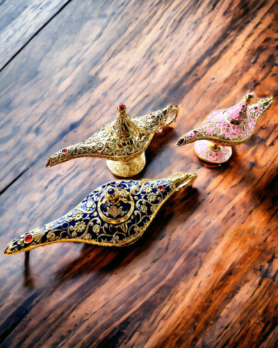 Magische Lamp van Aladdin met Graveeroptie - Klassieke Gouden Variant, verweven