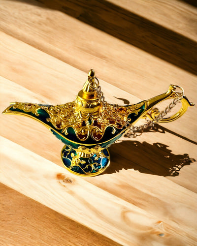 Kleine Handgemaakte Aladdin Lamp - Metalen Kunsthandwerk voor Huisdecoratie, gravure