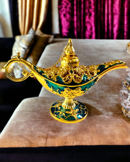 Kleine Handgemaakte Aladdin Lamp - Metalen Kunsthandwerk voor Huisdecoratie, gravure