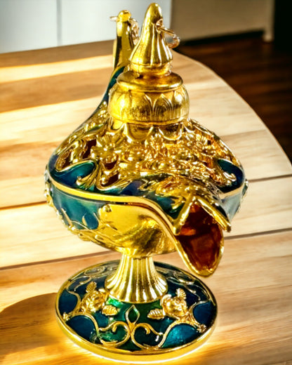 Kleine Handgemaakte Aladdin Lamp - Metalen Kunsthandwerk voor Huisdecoratie, gravure