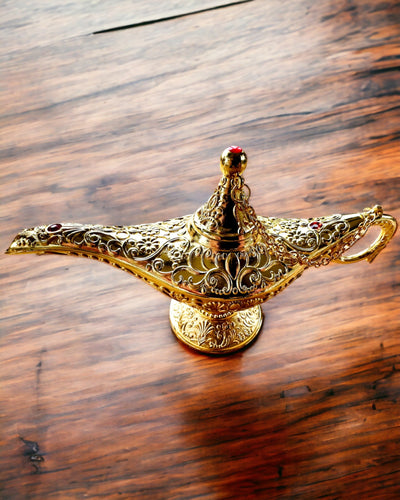 Magische Lamp van Aladdin met Graveeroptie - Klassieke Gouden Variant, verweven