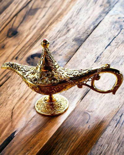 Magische Lamp van Aladdin met Graveeroptie - Klassieke Gouden Variant, verweven