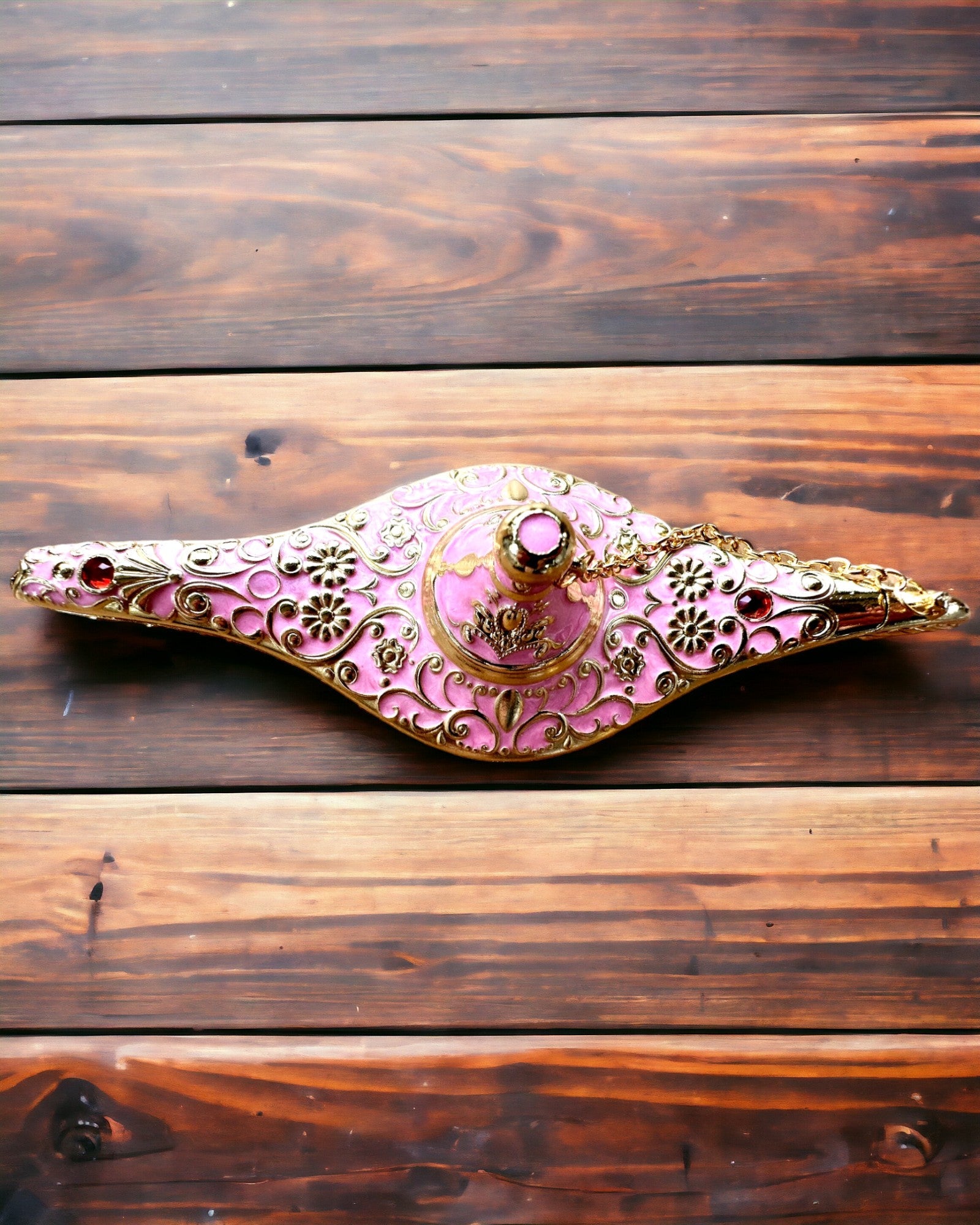 Magische Lamp van Aladdin met Graveeroptie - Roze Variant, verweven met goud