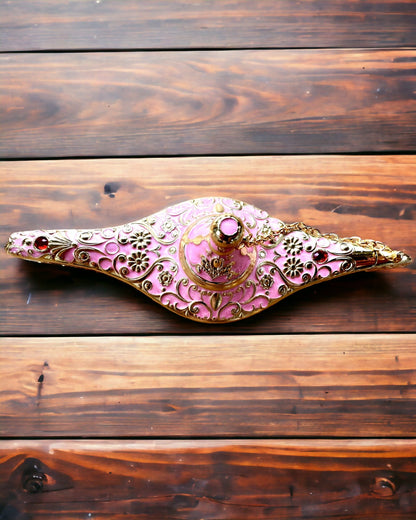 Magische Lamp van Aladdin met Graveeroptie - Roze Variant, verweven met goud