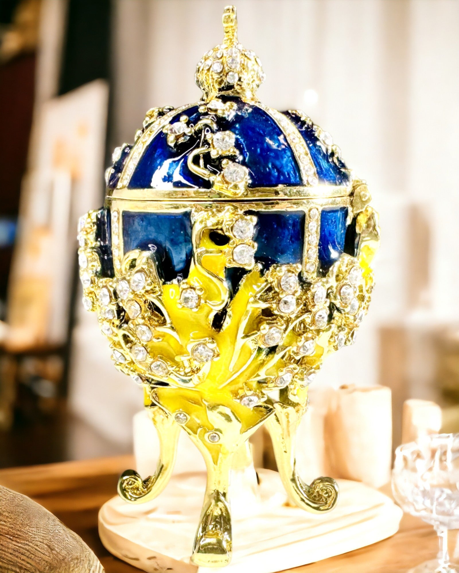 Sieradendoos 'Keizerlijk Ei' Faberge – Vintage Stijl, Decoratieve Accessoirehouder