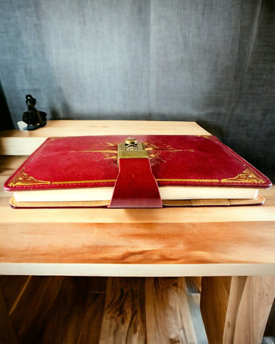 Notitieboek Premium met Cijferslot A5 - Vintage Stijl met Kompas, Japans Design, Kantoorartikelen voor Studenten en Bedrijven. Personalisatie met Gravure