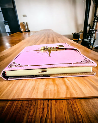 Notitieboek Premium met Cijferslot A5 - Vintage Stijl met Kompas, Japans Design, Kantoorartikelen voor Studenten en Bedrijven. Personalisatie met Gravure