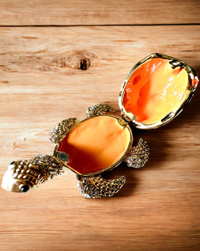 Sieradendoosje "Żółwiowa Rodzinka" - kleur groen, personalisatie met gravure