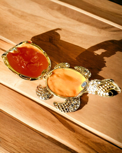 Sieradendoosje "Żółwiowa Rodzinka" - kleur groen, personalisatie met gravure