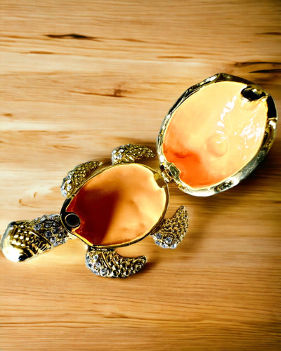 Sieradendoosje "Żółwiowa Rodzinka" - kleur groen, personalisatie met gravure