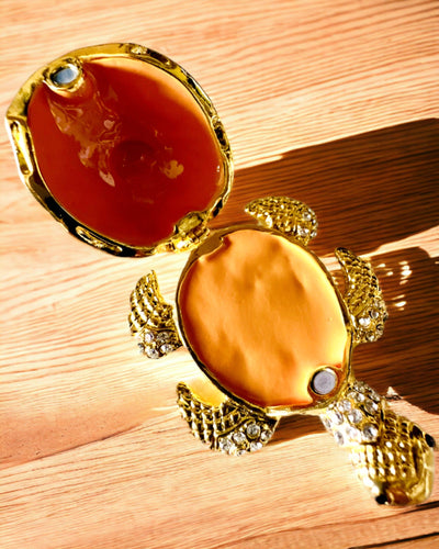 Sieradendoosje "Żółwiowa Rodzinka" - kleur groen, personalisatie met gravure