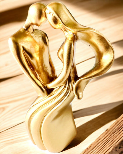 Rzeźba Miłości - "Wieczna Pasja" - Kleine Decoratieve Beeldje in Gouden Kleur met Graveeroptie