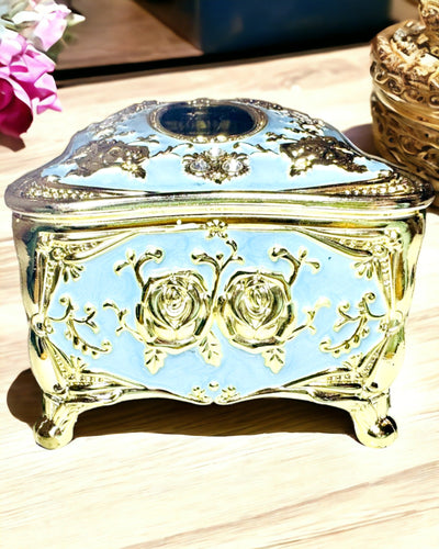 Luxe Doos voor Zakdoekjes met Ingeprent Rozenpatroon en Elegante Handvatten