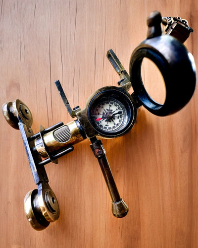 Binocular Nautica - Exclusieve Vintage Accessoire - Handgemaakt met Graveeroptie, decoratie voor kantoor, premium