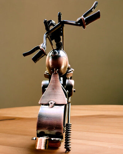 Handgemaakt Motorfietsmodel van ijzer, Chopper, personalisatie, gravure als cadeau