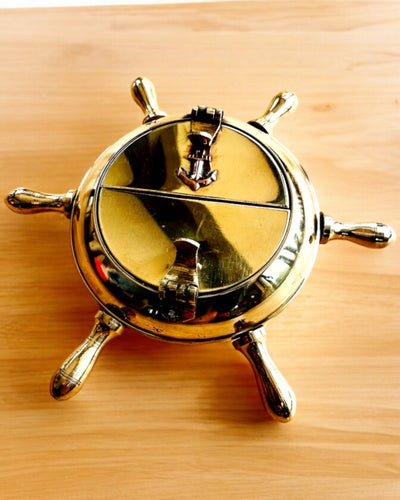 Messing Kapiteinsasbak - optie voor personalisatie als cadeau met gravure, handgemaakt