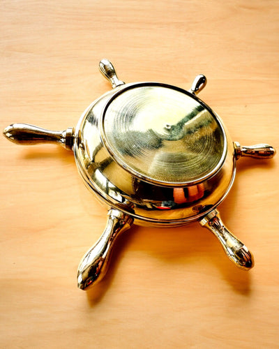 Messing Kapiteinsasbak - optie voor personalisatie als cadeau met gravure, handgemaakt