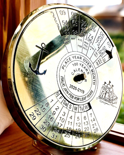 Eeuwige Kalender Zeevaart – Messing Kalender 100 jaar – mogelijkheid tot gravure als cadeau