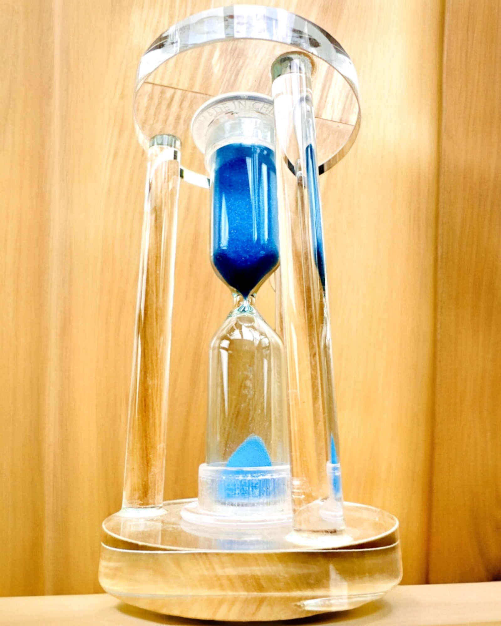 Zandloper "Blue Elegance", 10 cm hoog, meet 10 minuten tijd af