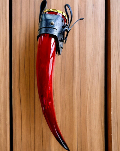 Krijgers hoornbeker - Rood - met mogelijkheid tot personalisatie met gravure