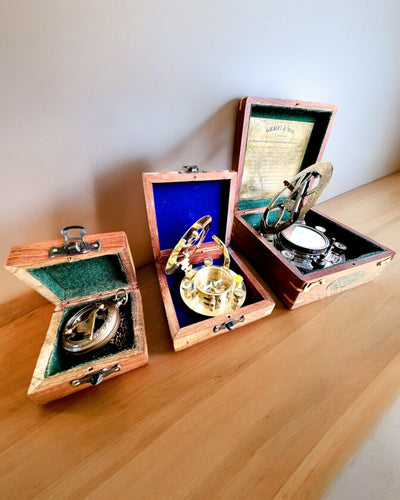 Houten Doos voor Kompas "Navigator" - mogelijkheid tot personalisatie met gravure