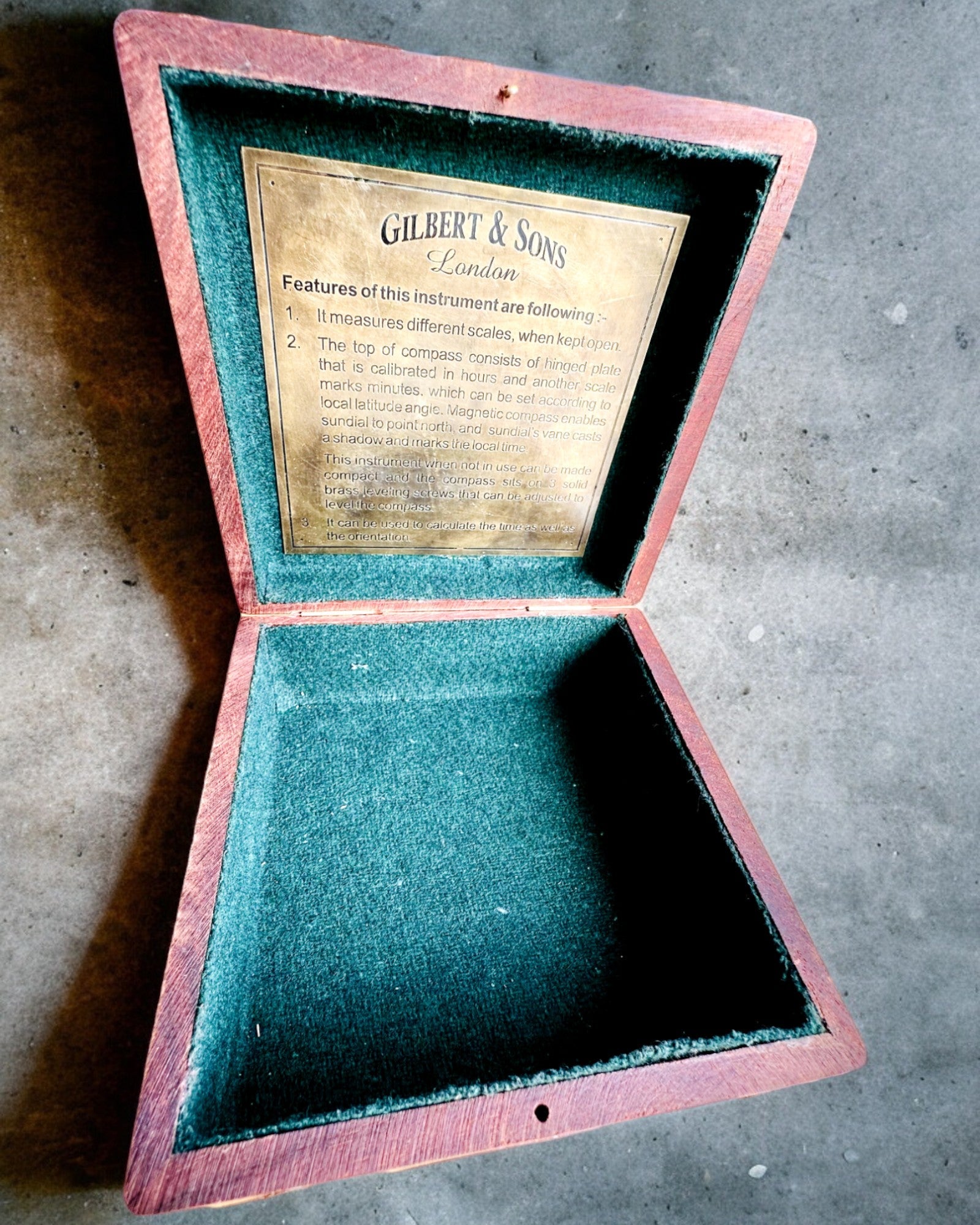 Grote Houten Doos voor Kompas "Gilbert & Sons" met Gravure Optie