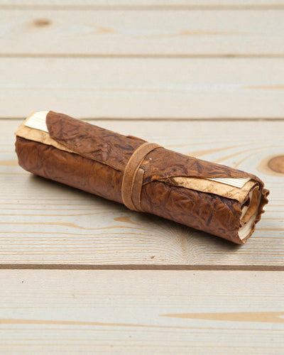 Oprolbaar leren reisnotitieboek – Natuurlijk (21 x 15 cm)