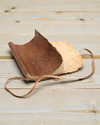 Oprolbaar leren reisnotitieboek – Natuurlijk (21 x 15 cm)