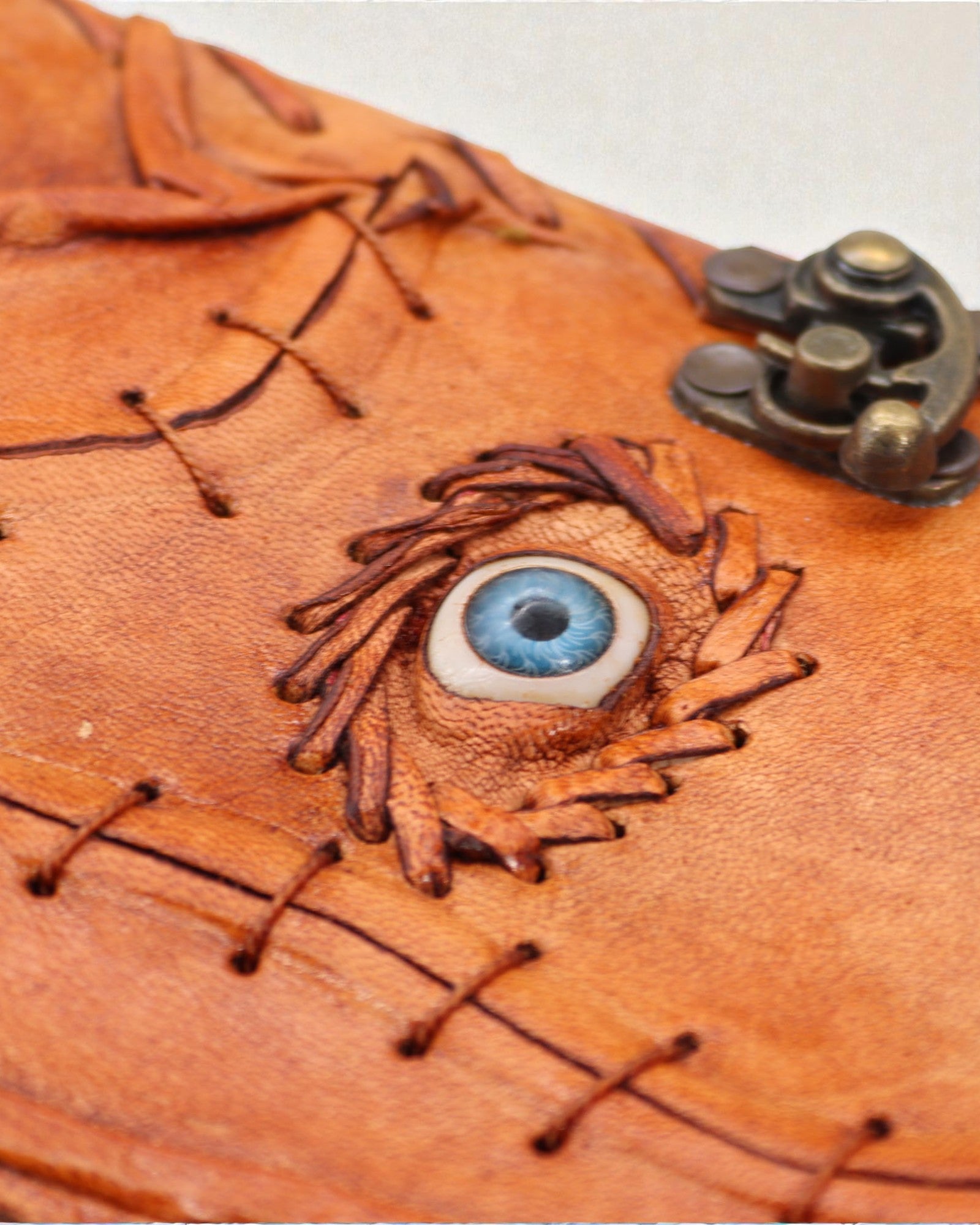 Lichtbruine notitiekaartjes - Boze-oogdecoratie - 160 geschepte randen stron - 17x12.5cm