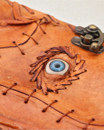 Lichtbruine notitiekaartjes - Boze-oogdecoratie - 160 geschepte randen stron - 17x12.5cm