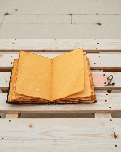 Leren notitieboek met 7 chakrakleuren – 13 × 18 cm