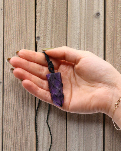 Paarse Punt – Macraméketting met Puntamethist