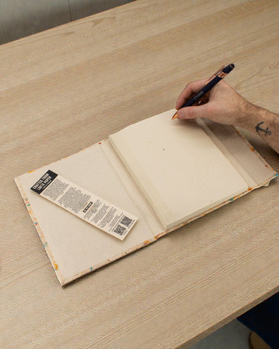 Groot Lokta notitieboek van katoen in gemengde kleuren (21x15cm) - 45 vellen - inclusief bladwijzer