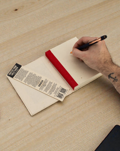 Middelgroot Lokta-notitieboekje met bodhibladeren (15 x 12 cm) – 45 bladen (gemengde patronen)