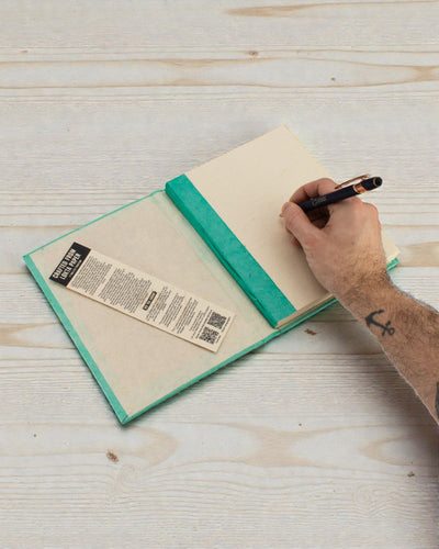 Lokta minitegels notitieboek – Groot (21x15cm) – 45 bladen – Inclusief notitiebladwijzer – Blauwgroen