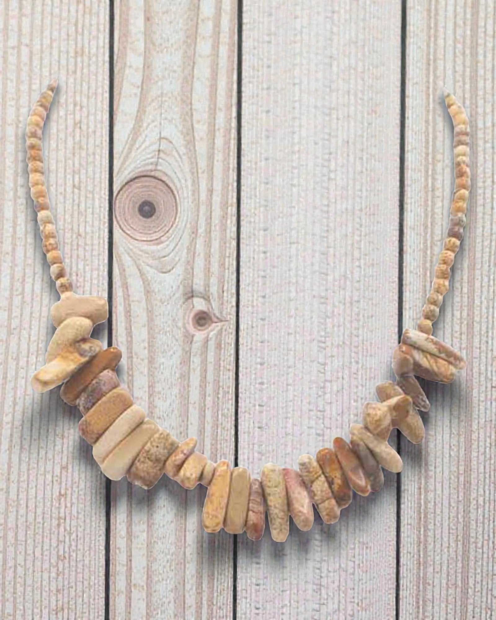 Longstone edelsteen halsketting - kaartsteen