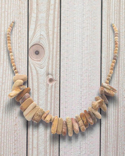 Longstone edelsteen halsketting - kaartsteen