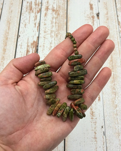 Longstone edelstenen halsketting - mosagaat