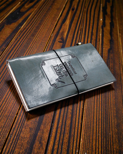 Handgemaakt leren dagboek – Belangrijke dingen om te doen – Grijs (80 pagina's)