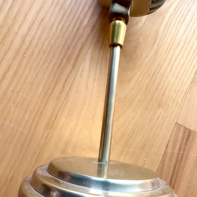 Retro microfoonbeeldje, personaliseerbaar met gravure, goudkleurig, 25 cm