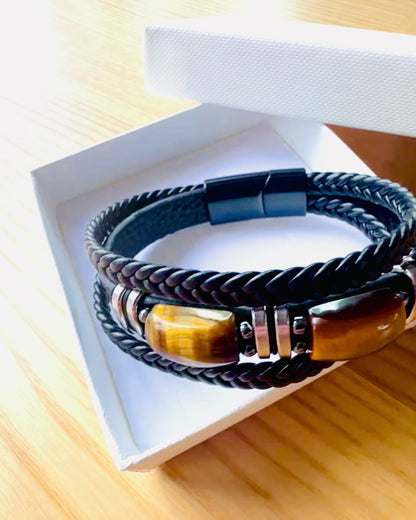 Armband "Tijgeroog" met personalisatiemogelijkheid als cadeau